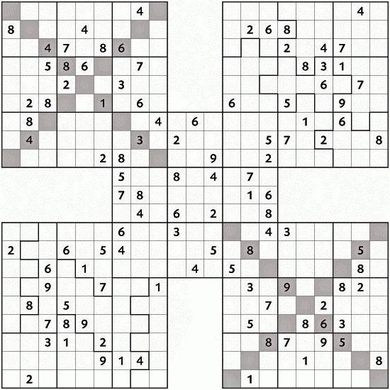 Przebiegły zagadki. Diagonal Sudoku