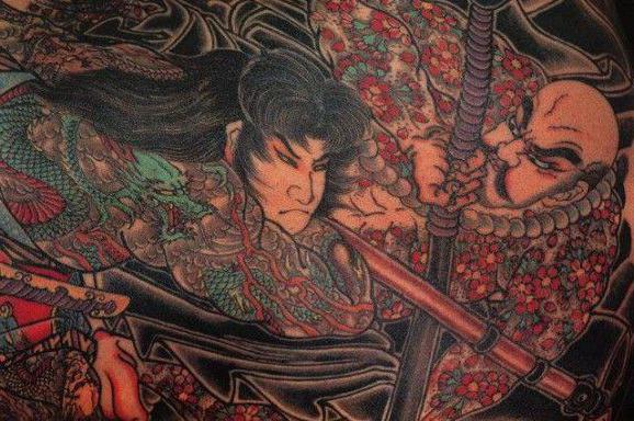 szkice samuraja tatuażu