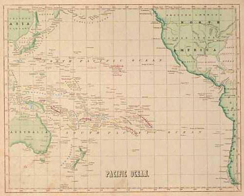 położenie geograficzne Oceanu Spokojnego względem równika